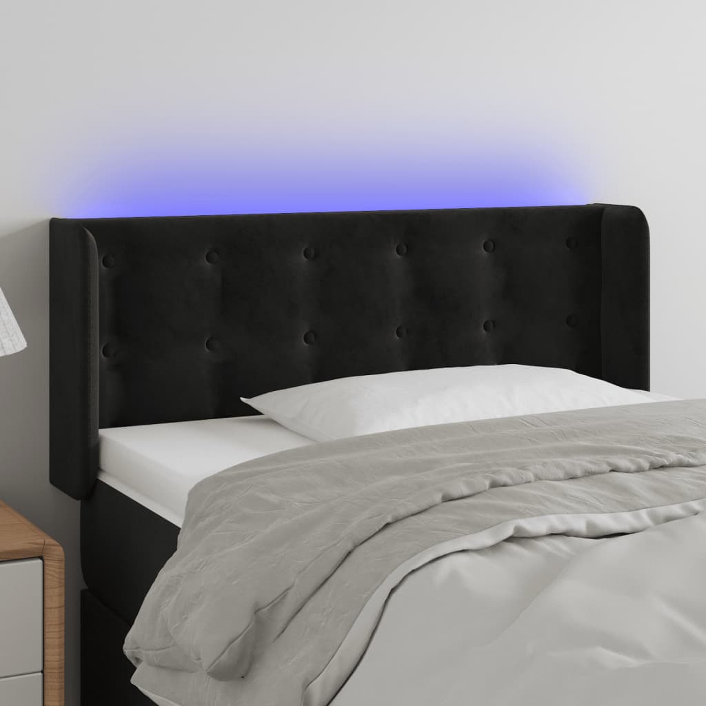 Tête de lit à LED Noir 103x16x78/88 cm Velours - XIOS