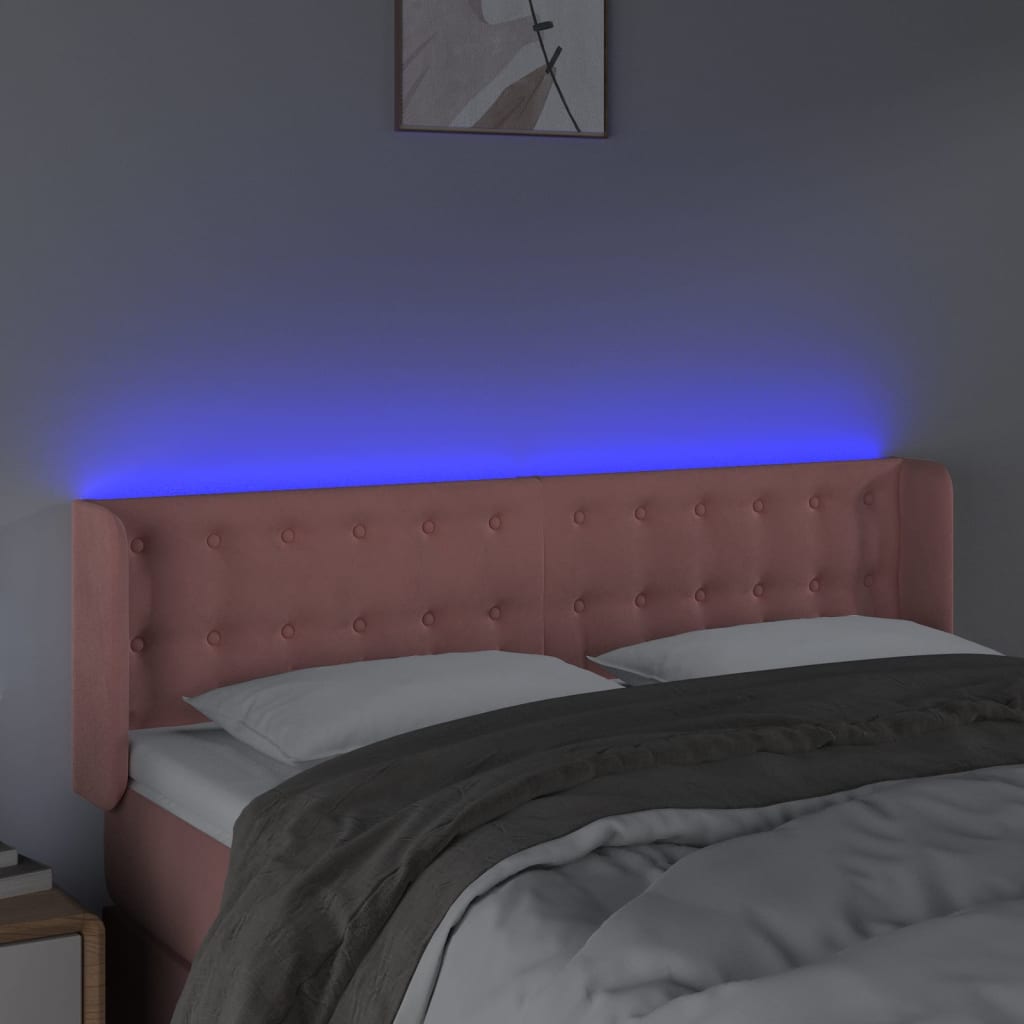 Tête de lit à LED Rose 147x16x78/88 cm Velours - XIOS