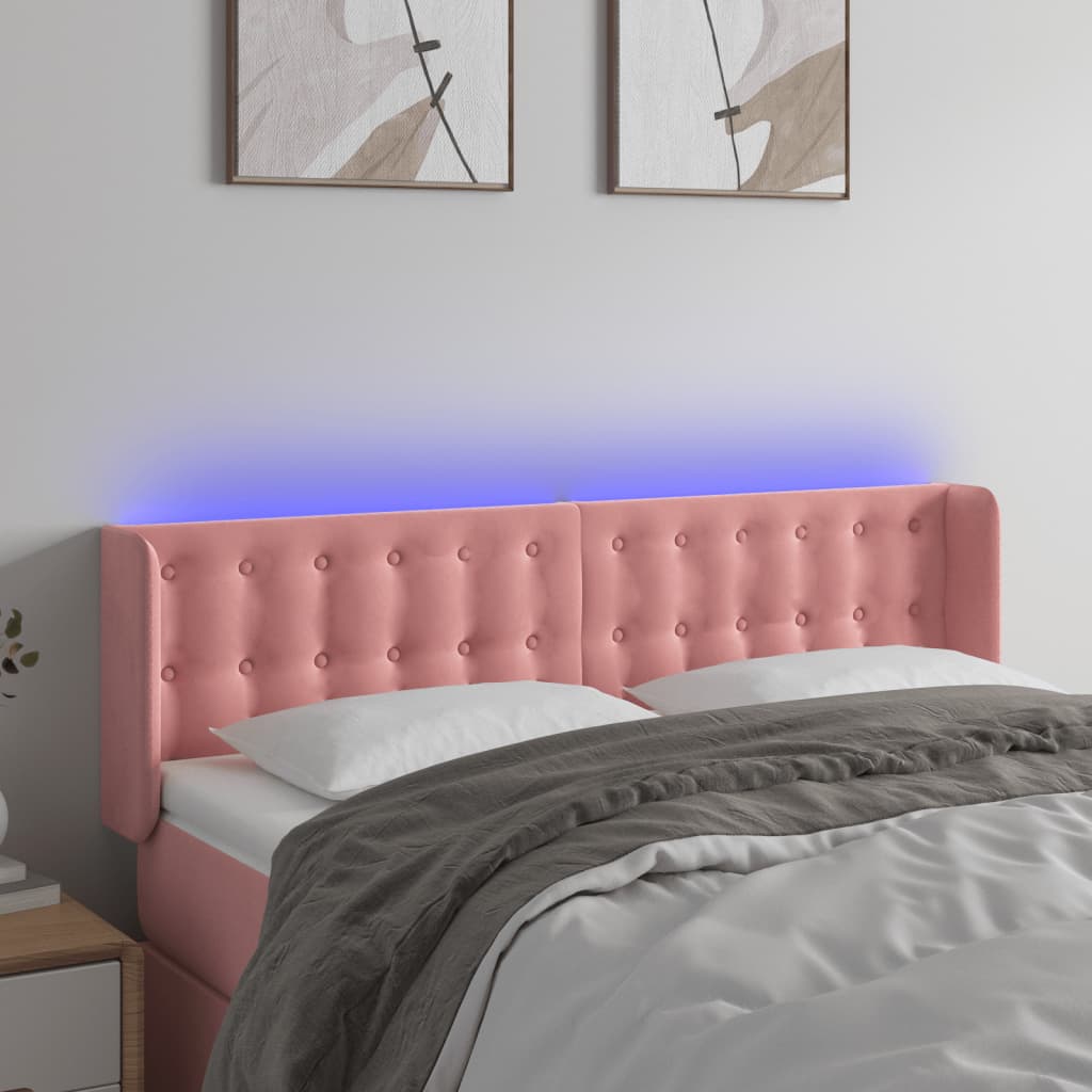 Tête de lit à LED Rose 147x16x78/88 cm Velours - XIOS