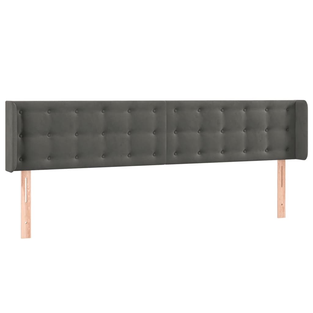 Tête de lit à LED Gris foncé 203x16x78/88 cm Velours - XIOS