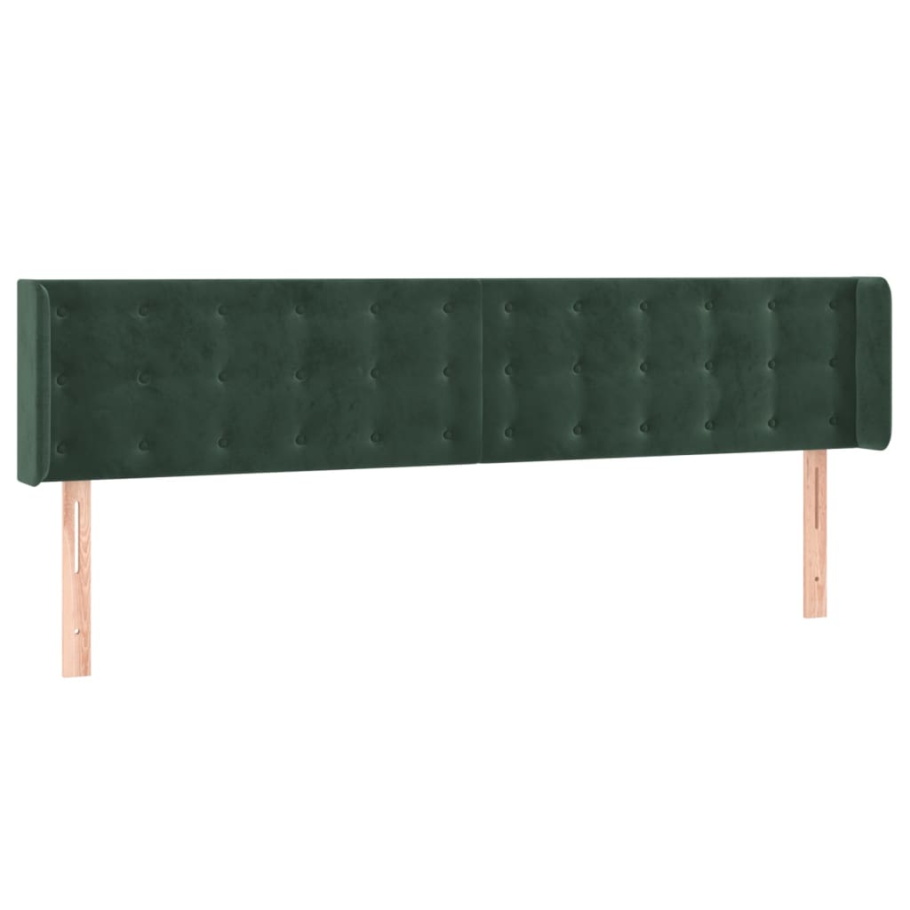 Tête de lit à LED Vert foncé 203x16x78/88 cm Velours - XIOS