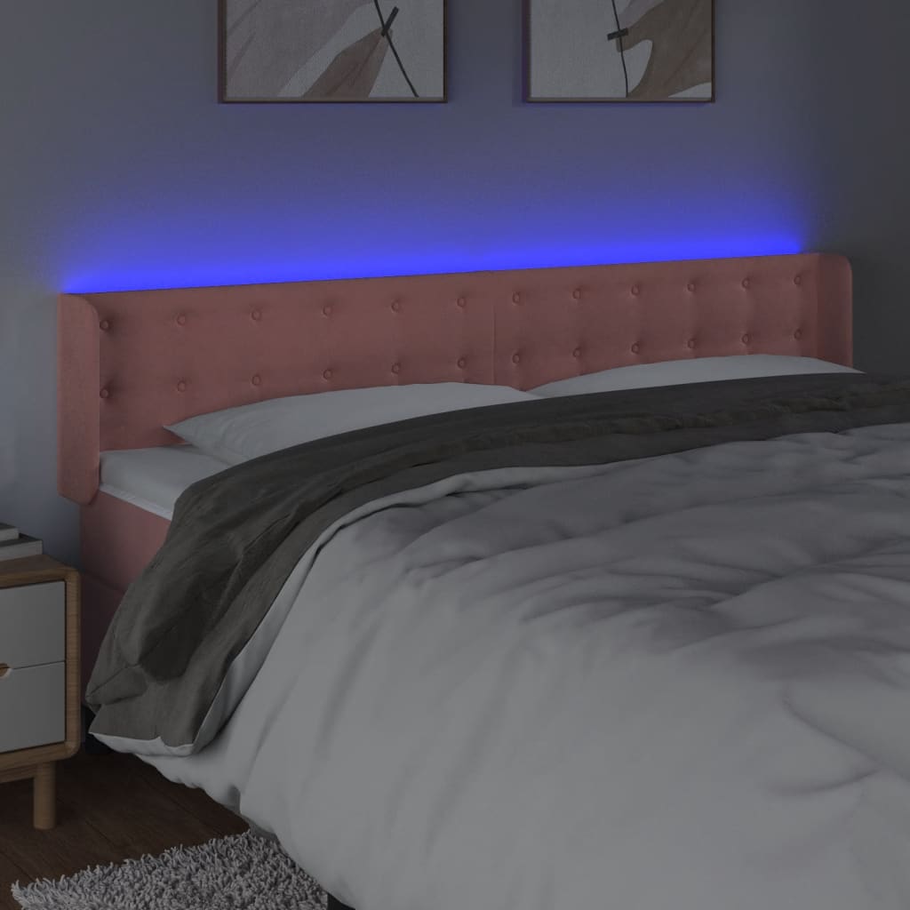 Tête de lit à LED Rose 203x16x78/88 cm Velours - XIOS