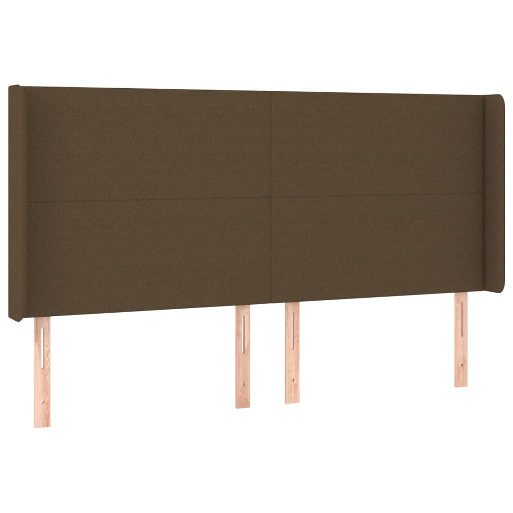 Tête de lit à LED Marron foncé 163x16x118/128 cm Tissu - XIOS