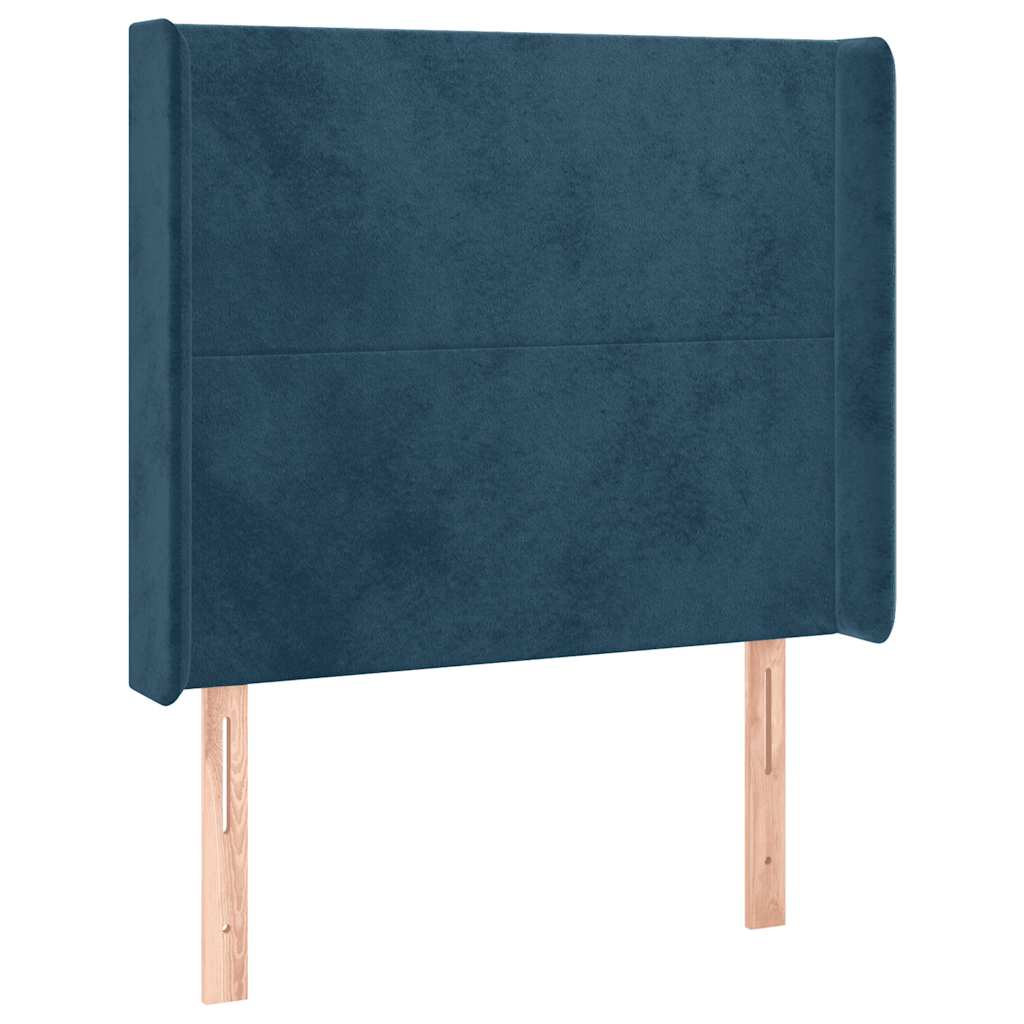 Tête de lit à LED Bleu foncé 83x16x118/128 cm Velours