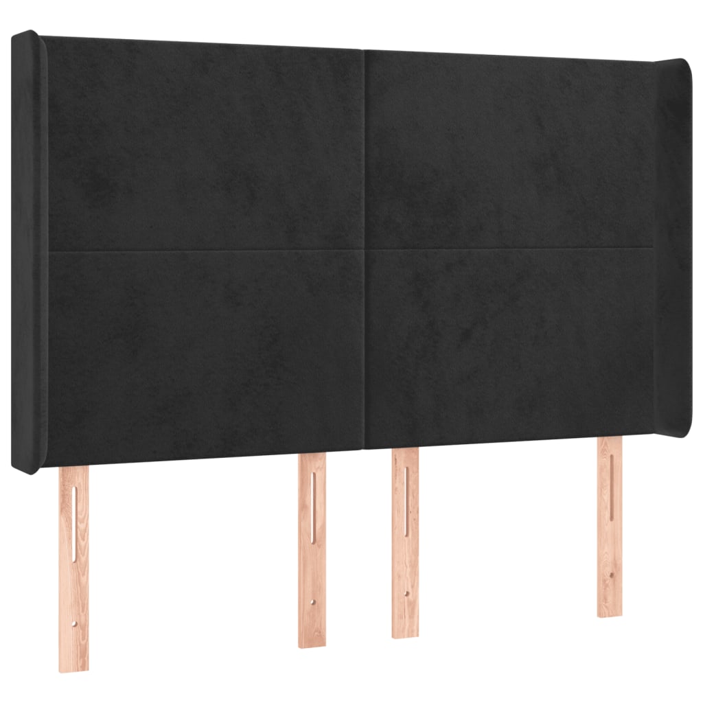 Tête de lit à LED Noir 147x16x118/128 cm Velours - XIOS