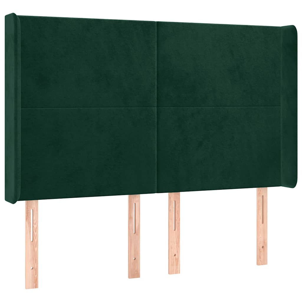 Tête de lit à LED Vert foncé 147x16x118/128 cm Velours - XIOS