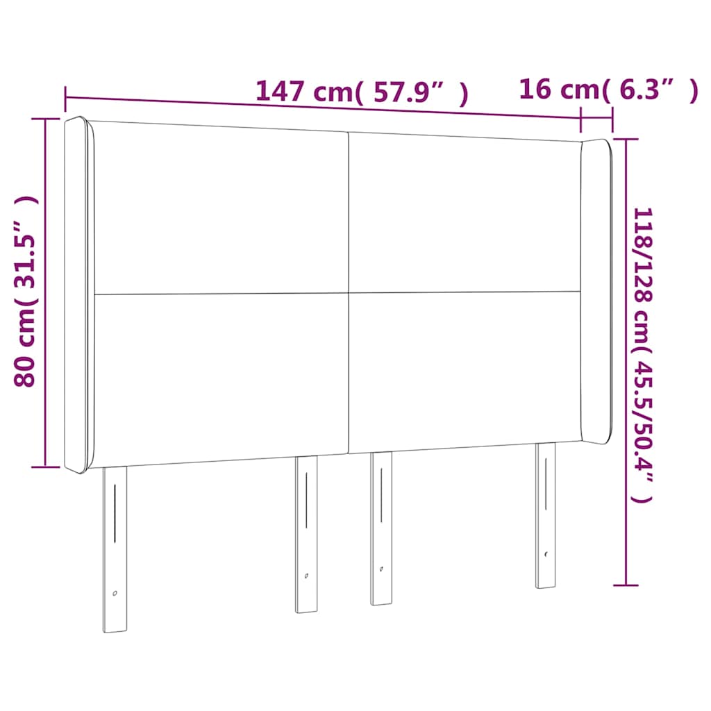 Tête de lit à LED Vert foncé 147x16x118/128 cm Velours - XIOS