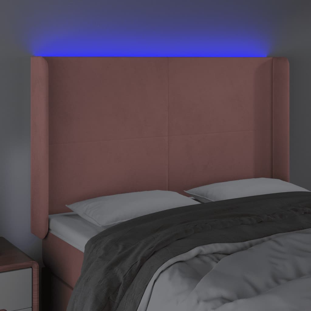 Tête de lit à LED Rose 147x16x118/128 cm Velours - XIOS