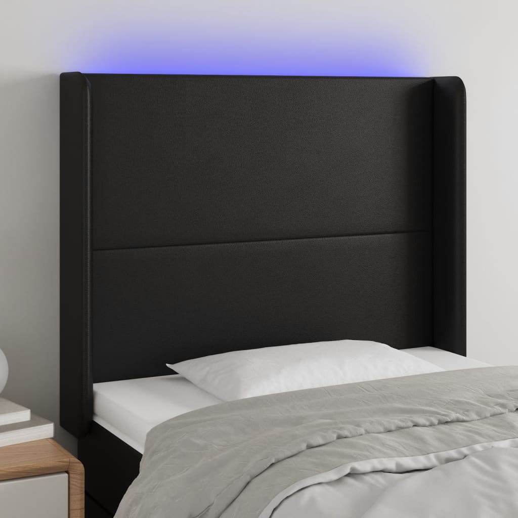 Tête de lit à LED Noir 83x16x118/128 cm Similicuir - XIOS