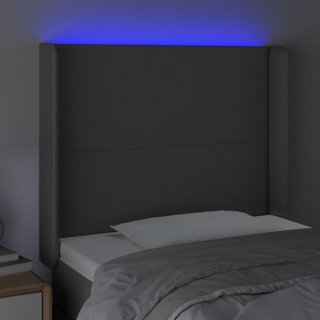 Tête de lit à LED Gris 83x16x118/128 cm Similicuir - XIOS