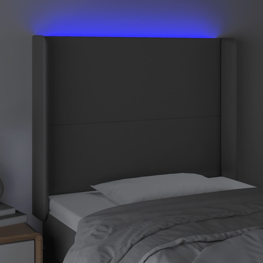 Tête de lit à LED Gris 93x16x118/128 cm Similicuir - XIOS