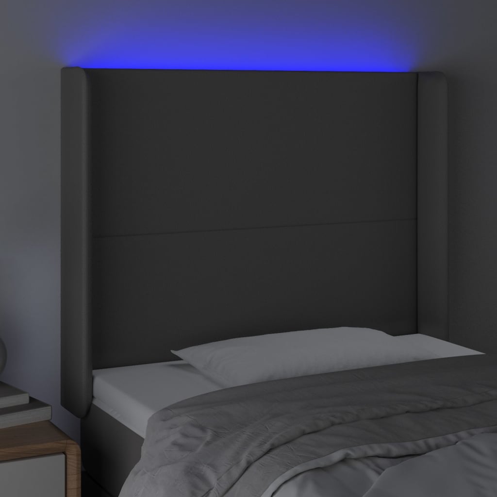 Tête de lit à LED Gris 103x16x118/128 cm Similicuir - XIOS