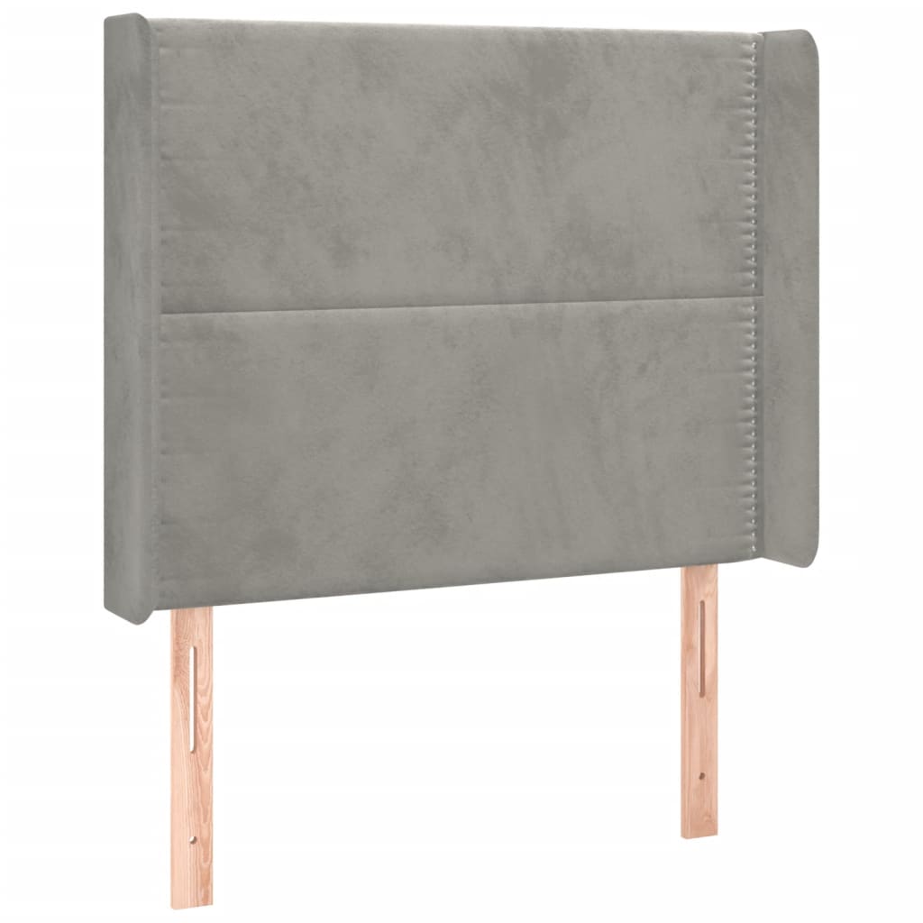 Tête de lit à LED Gris clair 103x16x118/128 cm Velours - XIOS