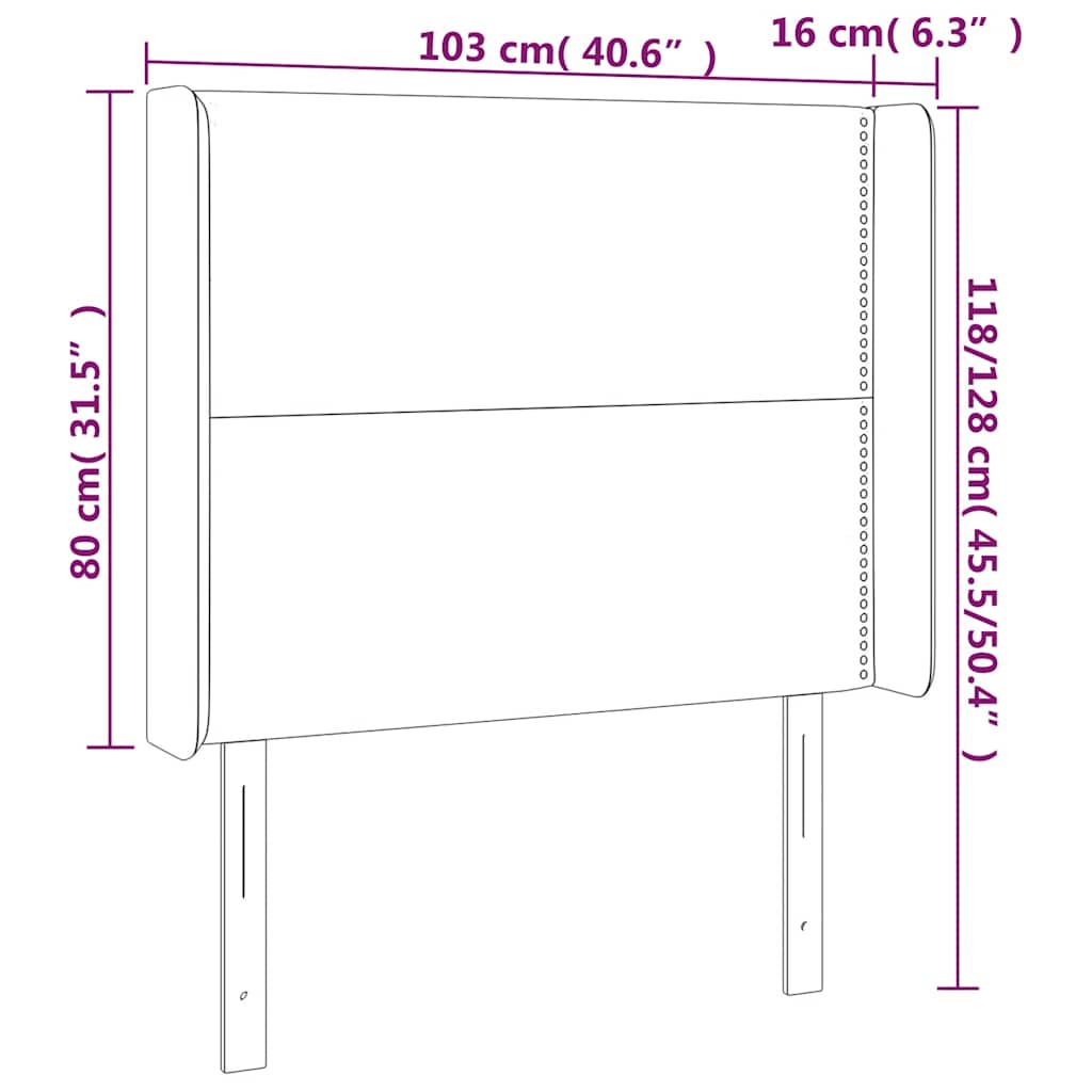 Tête de lit à LED Vert foncé 103x16x118/128 cm Velours - XIOS