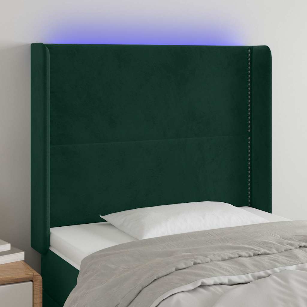 Tête de lit à LED Vert foncé 103x16x118/128 cm Velours - XIOS
