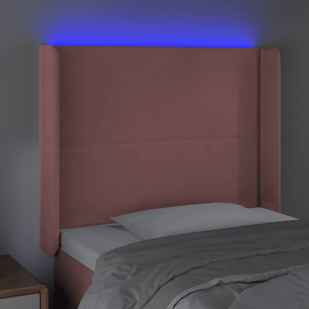 Tête de lit à LED Rose 103x16x118/128 cm Velours - XIOS