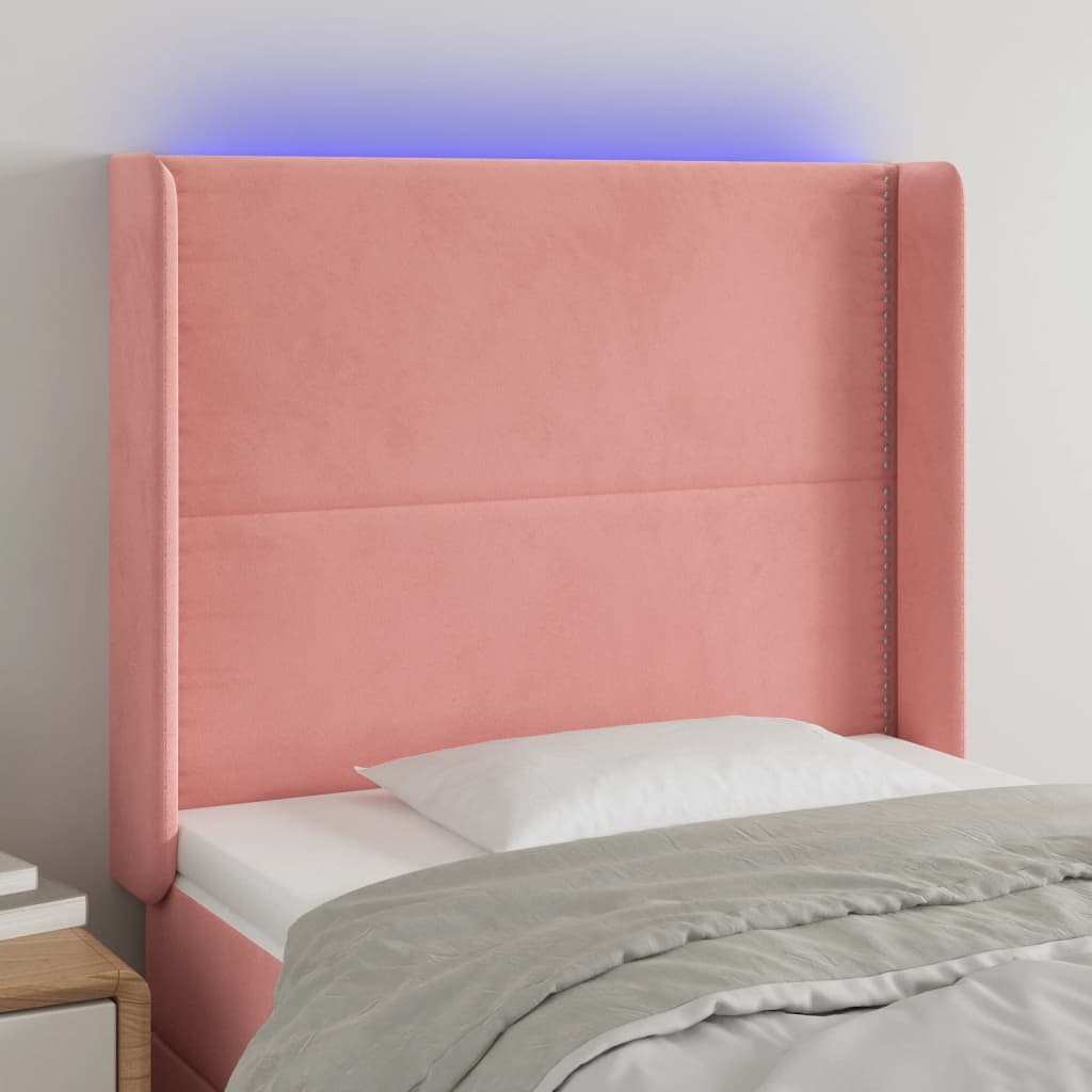 Tête de lit à LED Rose 103x16x118/128 cm Velours - XIOS