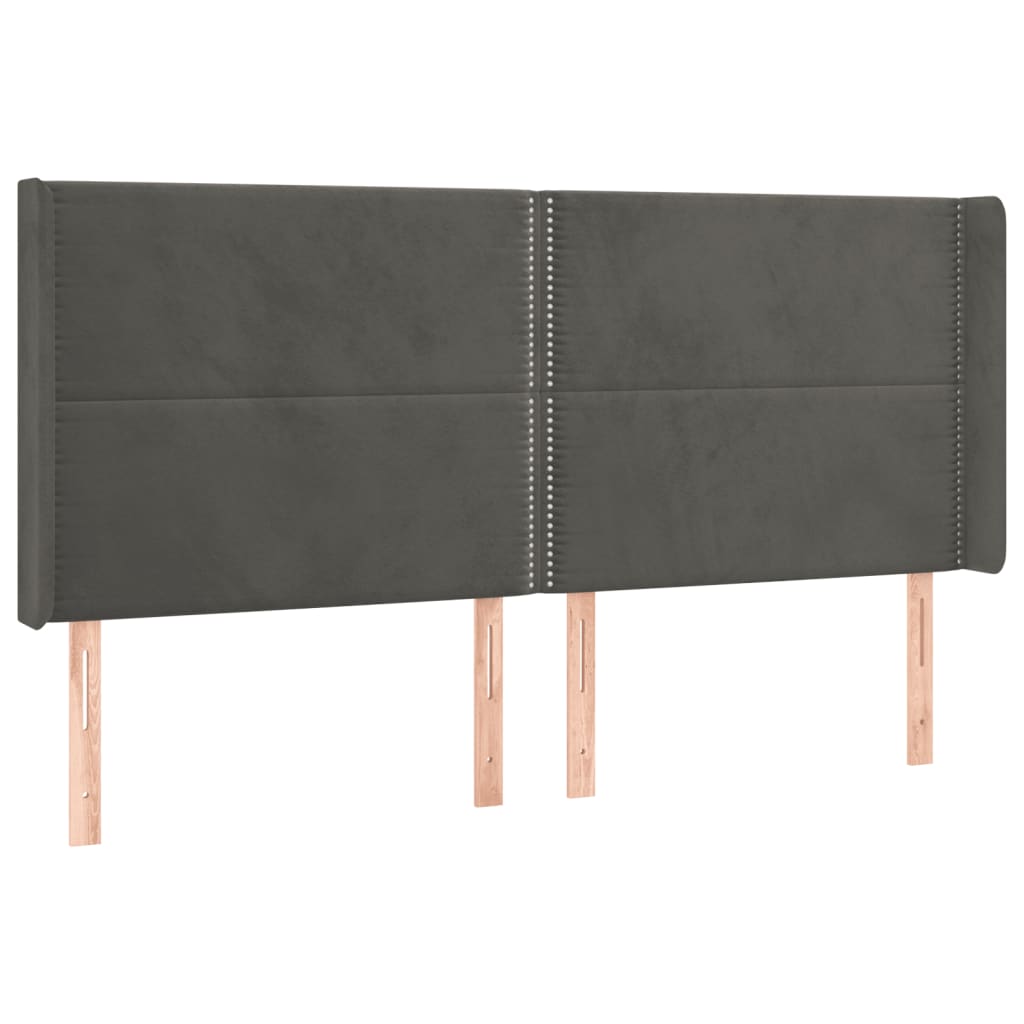 Tête de lit à LED Gris foncé 203x16x118/128 cm Velours - XIOS