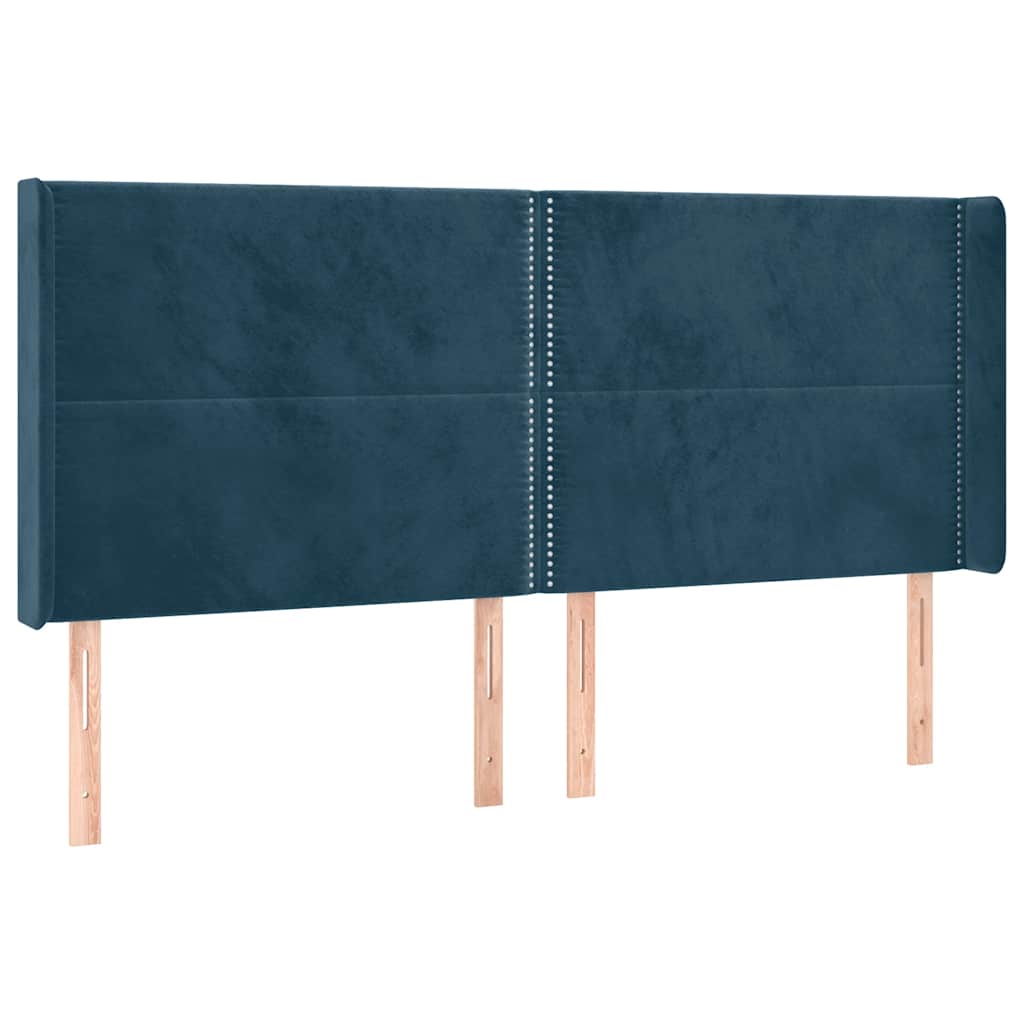 Tête de lit à LED Bleu foncé 203x16x118/128 cm Velours - XIOS