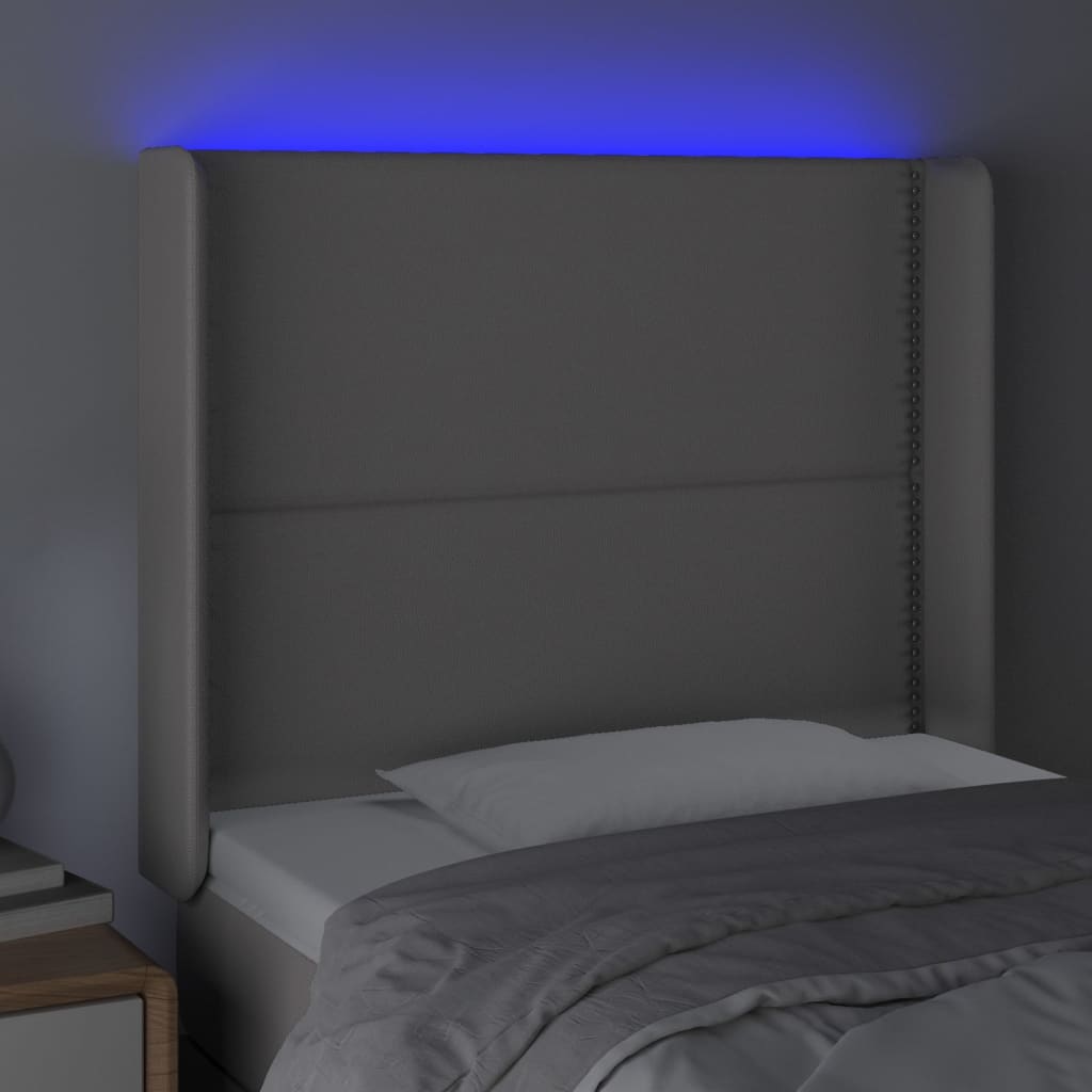 Tête de lit à LED Gris 93x16x118/128 cm Similicuir - XIOS