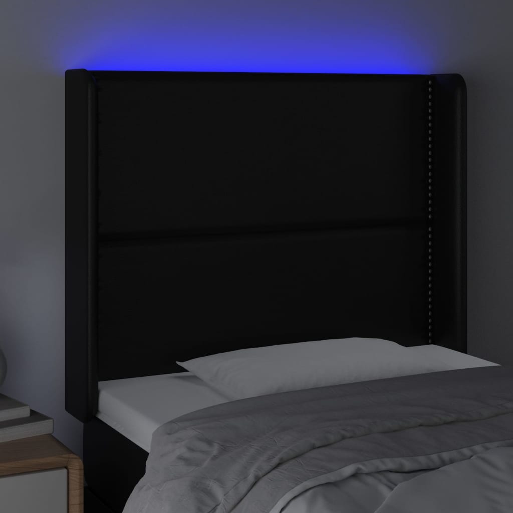Tête de lit à LED Noir 103x16x118/128 cm Similicuir - XIOS
