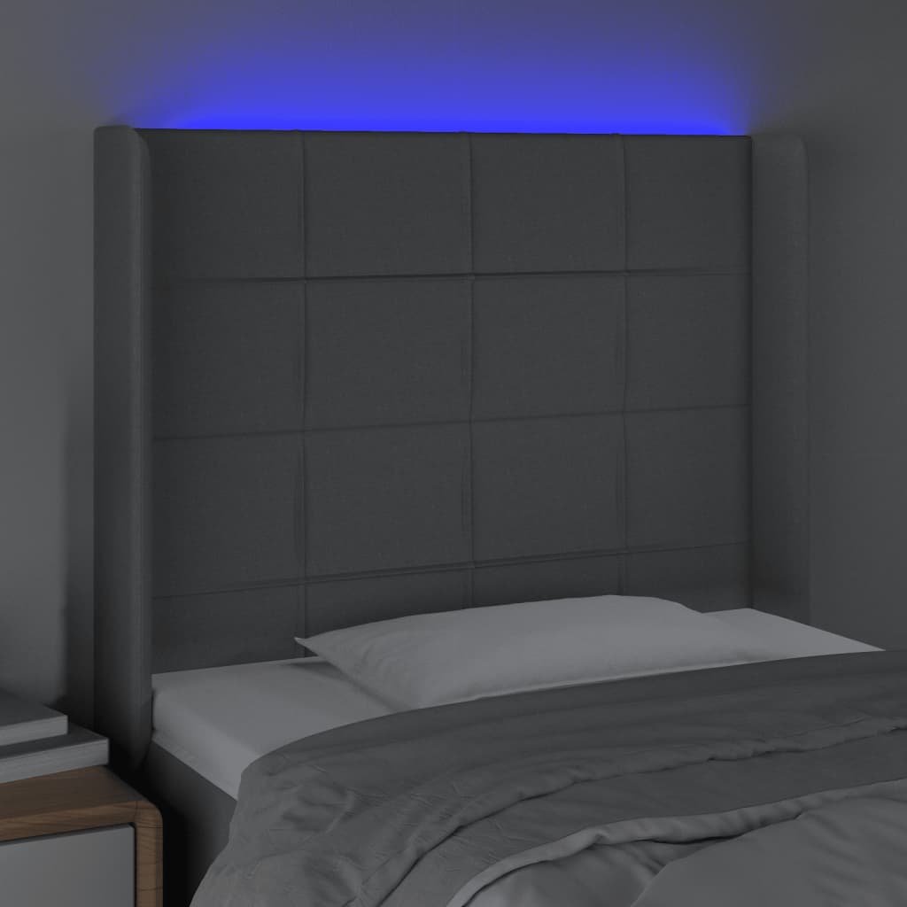 Tête de lit à LED Gris clair 83x16x118/128 cm Tissu - XIOS