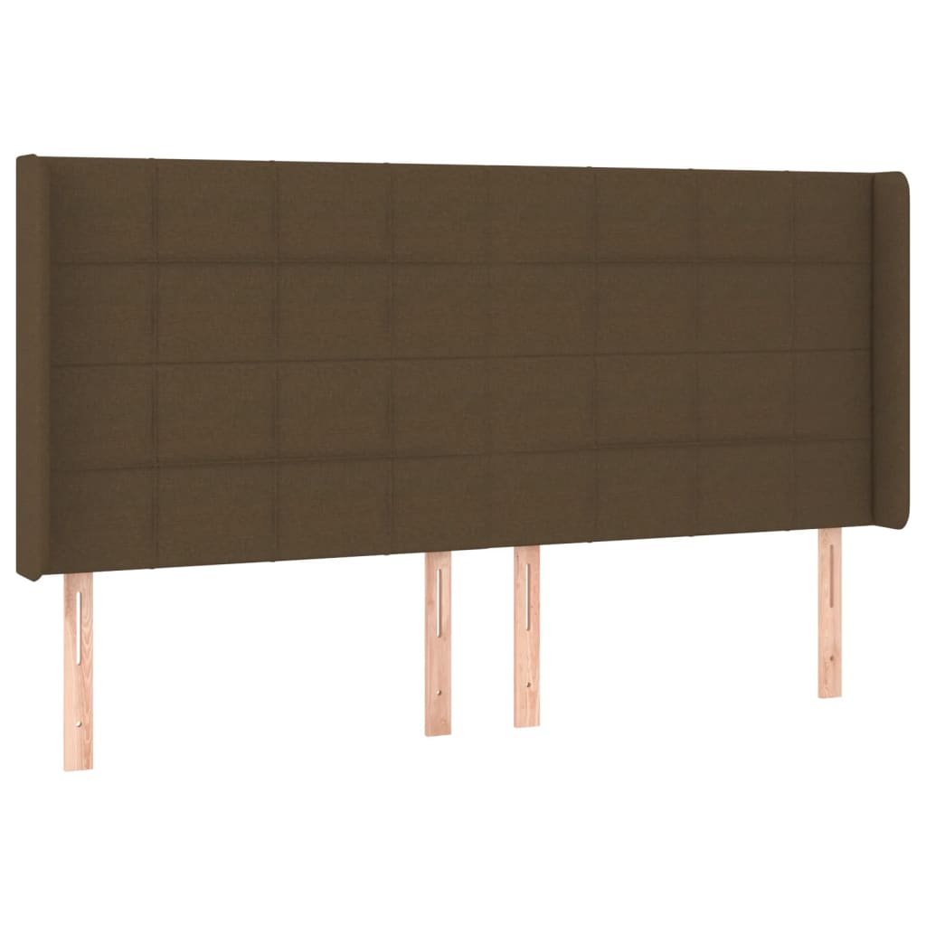 Tête de lit à LED Marron foncé 163x16x118/128 cm Tissu - XIOS