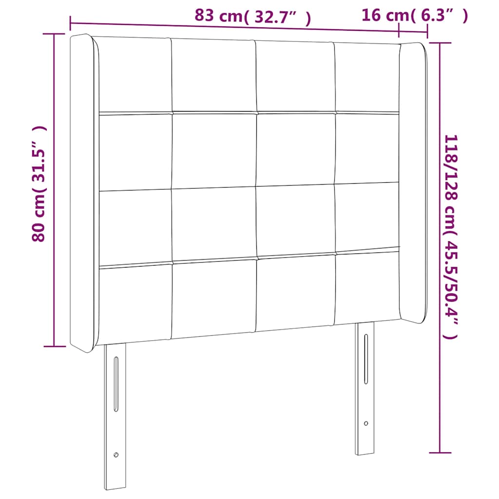 Tête de lit à LED Vert foncé 83x16x118/128 cm Velours - XIOS