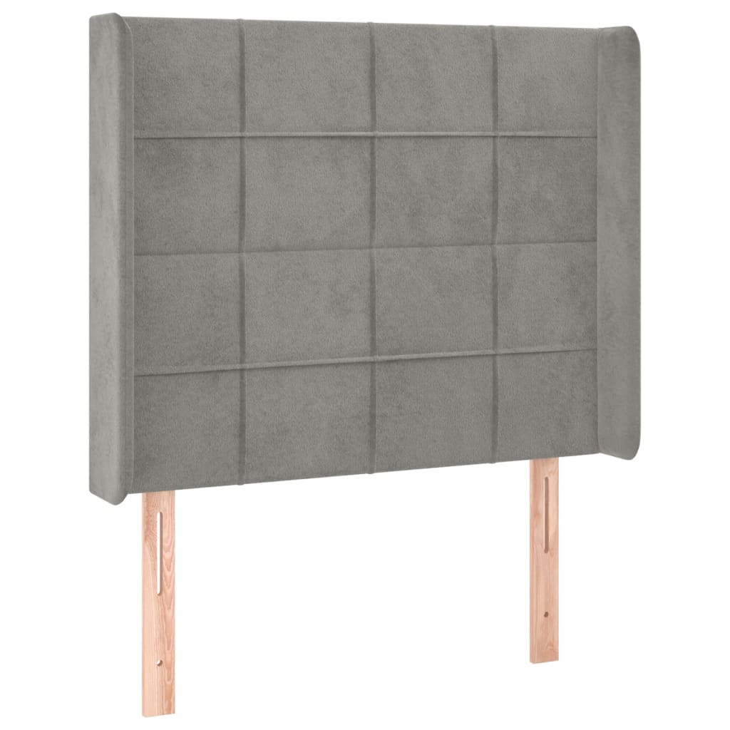 Tête de lit à LED Gris clair 93x16x118/128 cm Velours - XIOS