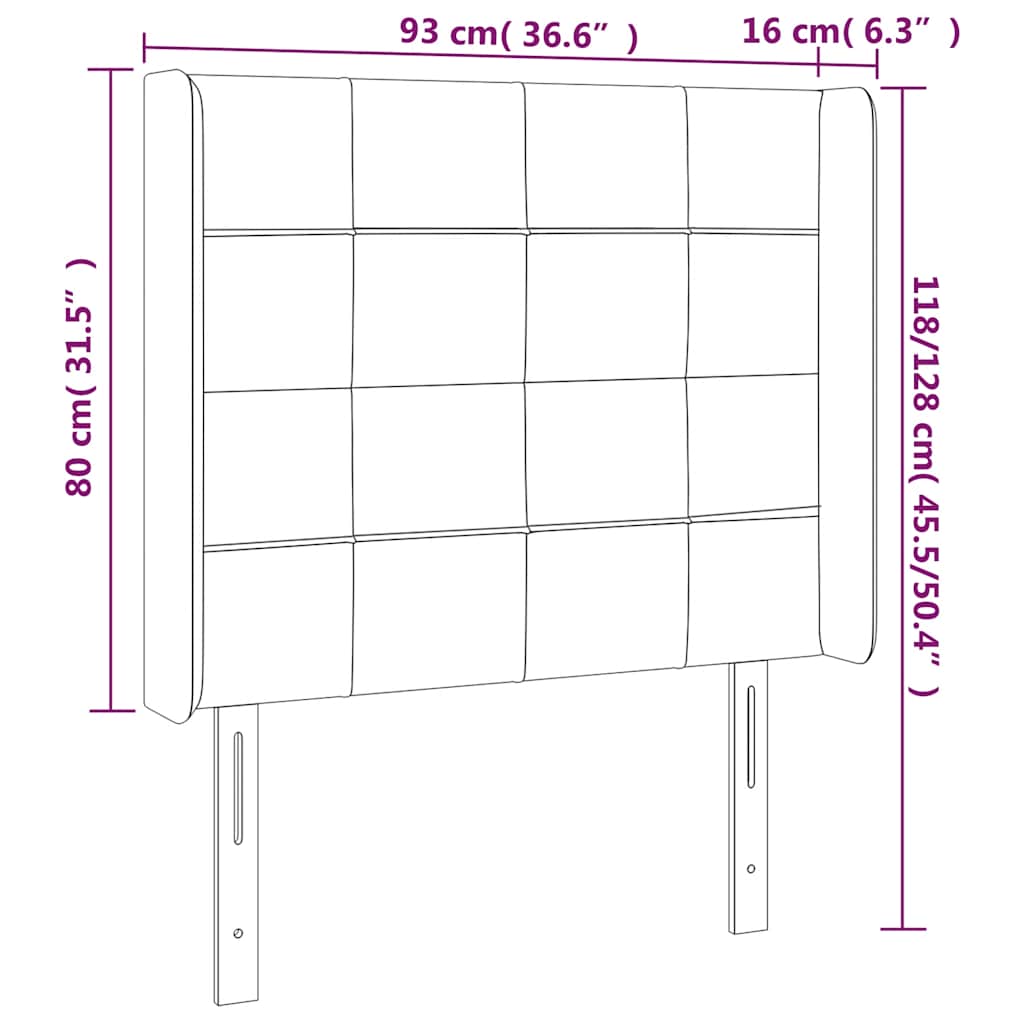 Tête de lit à LED Vert foncé 93x16x118/128 cm Velours - XIOS