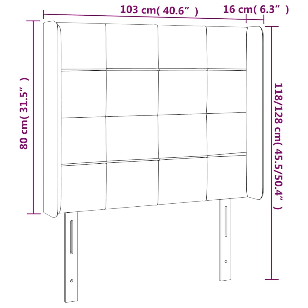 Tête de lit à LED Bleu foncé 103x16x118/128 cm Velours - XIOS