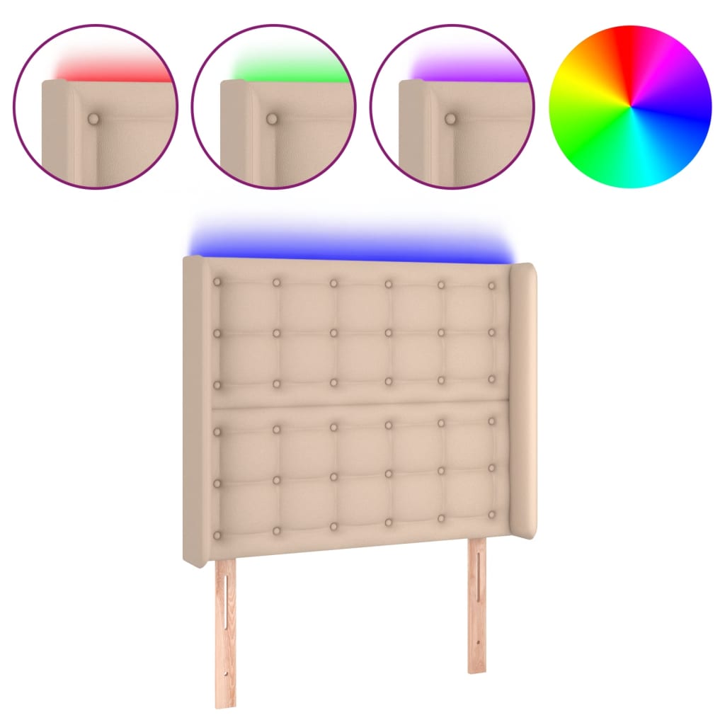 Tête de lit à LED Cappuccino 93x16x118/128 cm Similicuir - XIOS