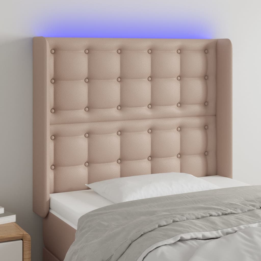 Tête de lit à LED Cappuccino 93x16x118/128 cm Similicuir - XIOS