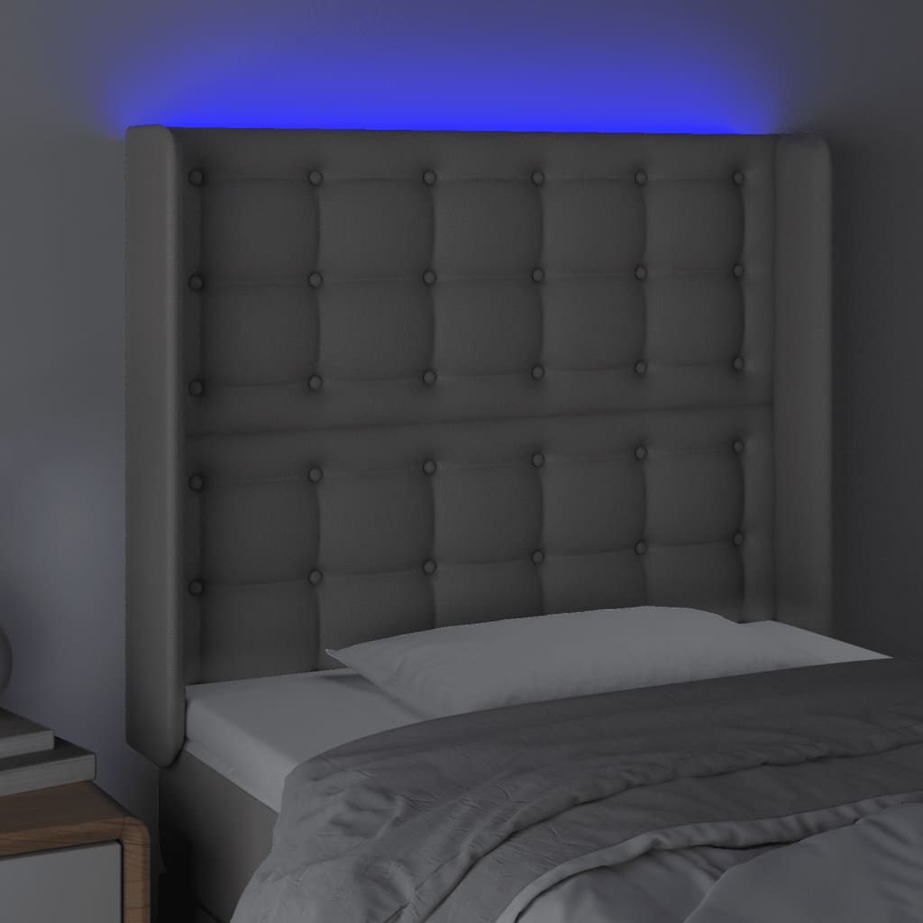 Tête de lit à LED Gris 103x16x118/128 cm Similicuir - XIOS