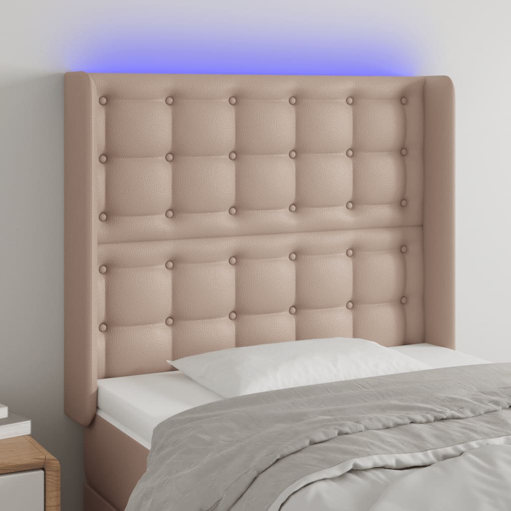 Tête de lit à LED Cappuccino 103x16x118/128 cm Similicuir - XIOS