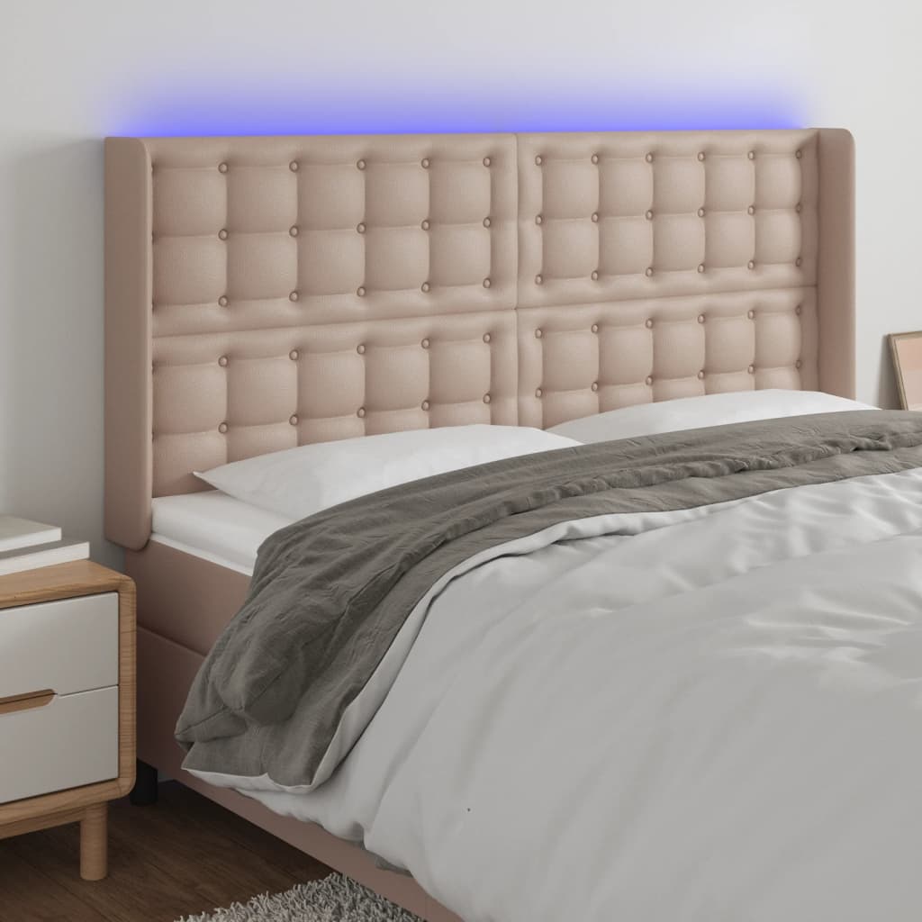 Tête de lit à LED Cappuccino 203x16x118/128 cm Similicuir - XIOS