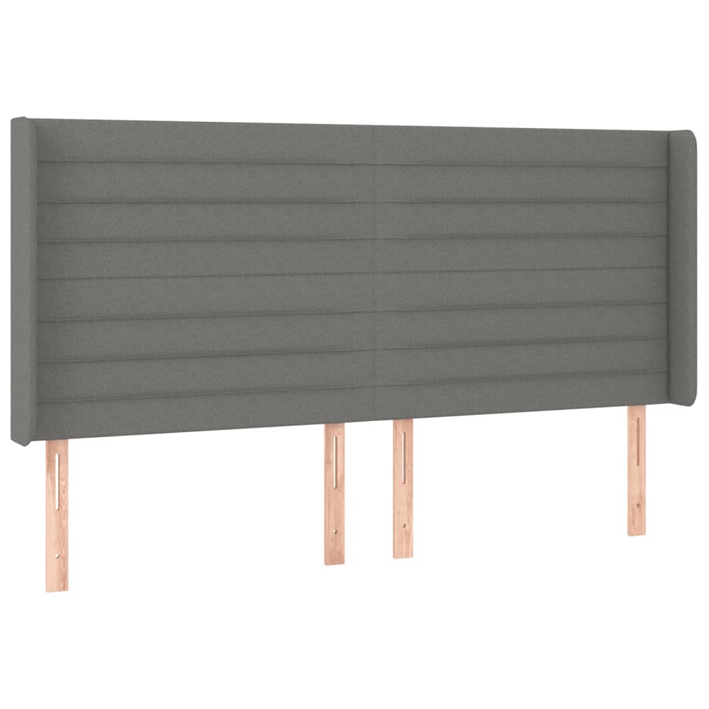 Tête de lit à LED Gris foncé 163x16x118/128 cm Tissu - XIOS