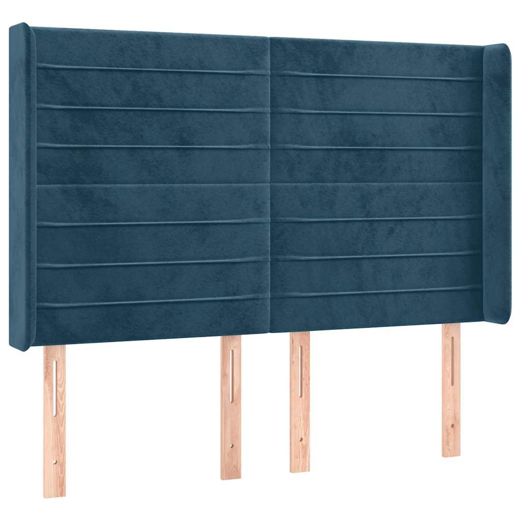 Tête de lit à LED Bleu foncé 147x16x118/128 cm Velours - XIOS