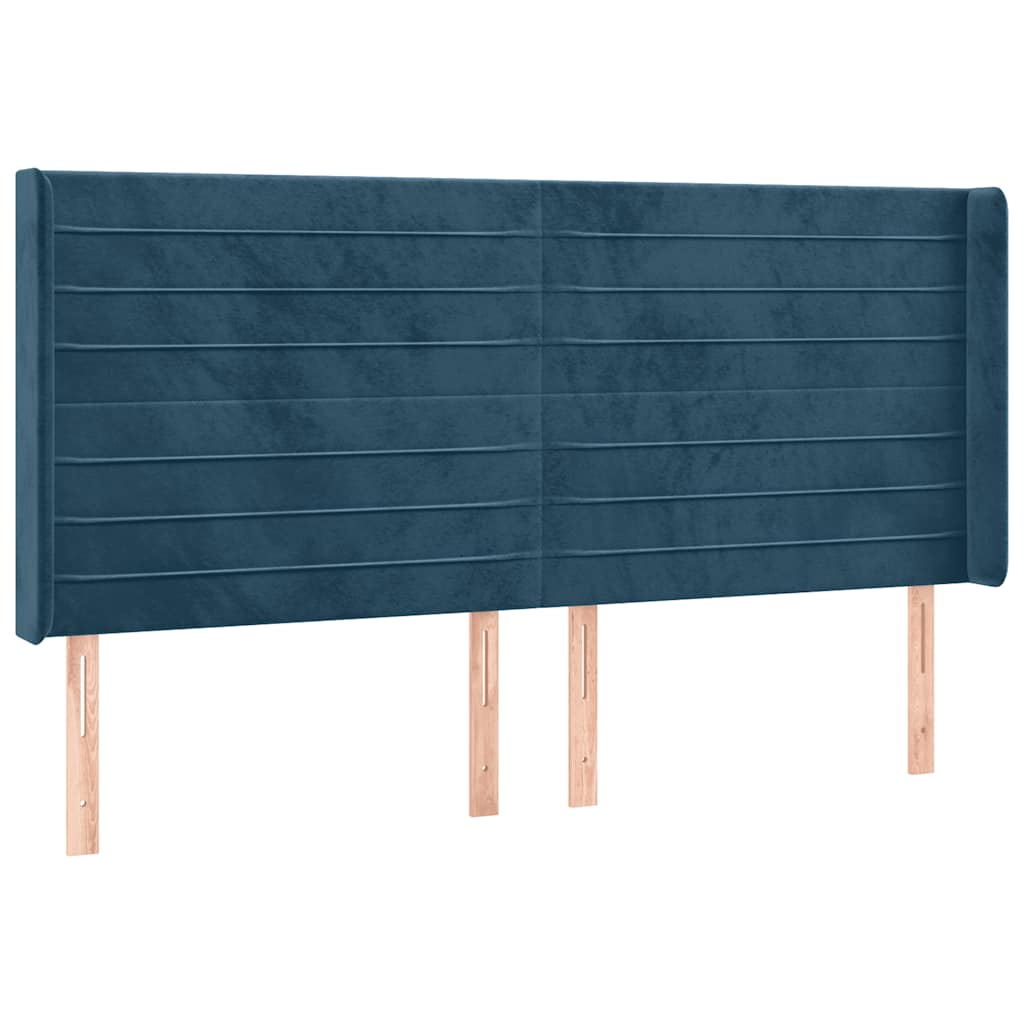 Tête de lit à LED Bleu foncé 203x16x118/128 cm Velours - XIOS