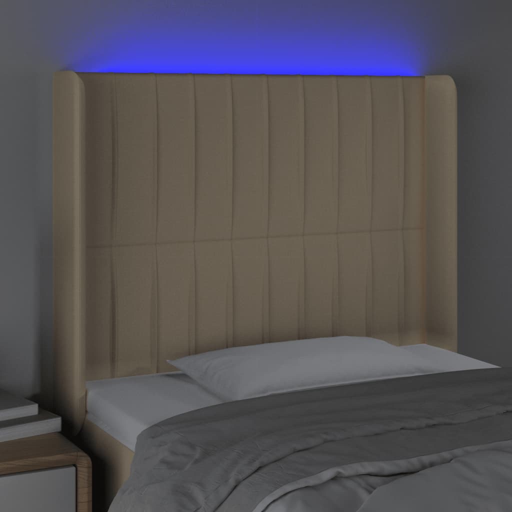 Tête de lit à LED Crème 83x16x118/128 cm Tissu - XIOS