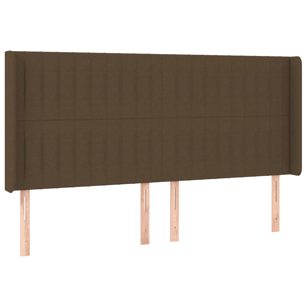 Tête de lit à LED Marron foncé 163x16x118/128 cm Tissu - XIOS