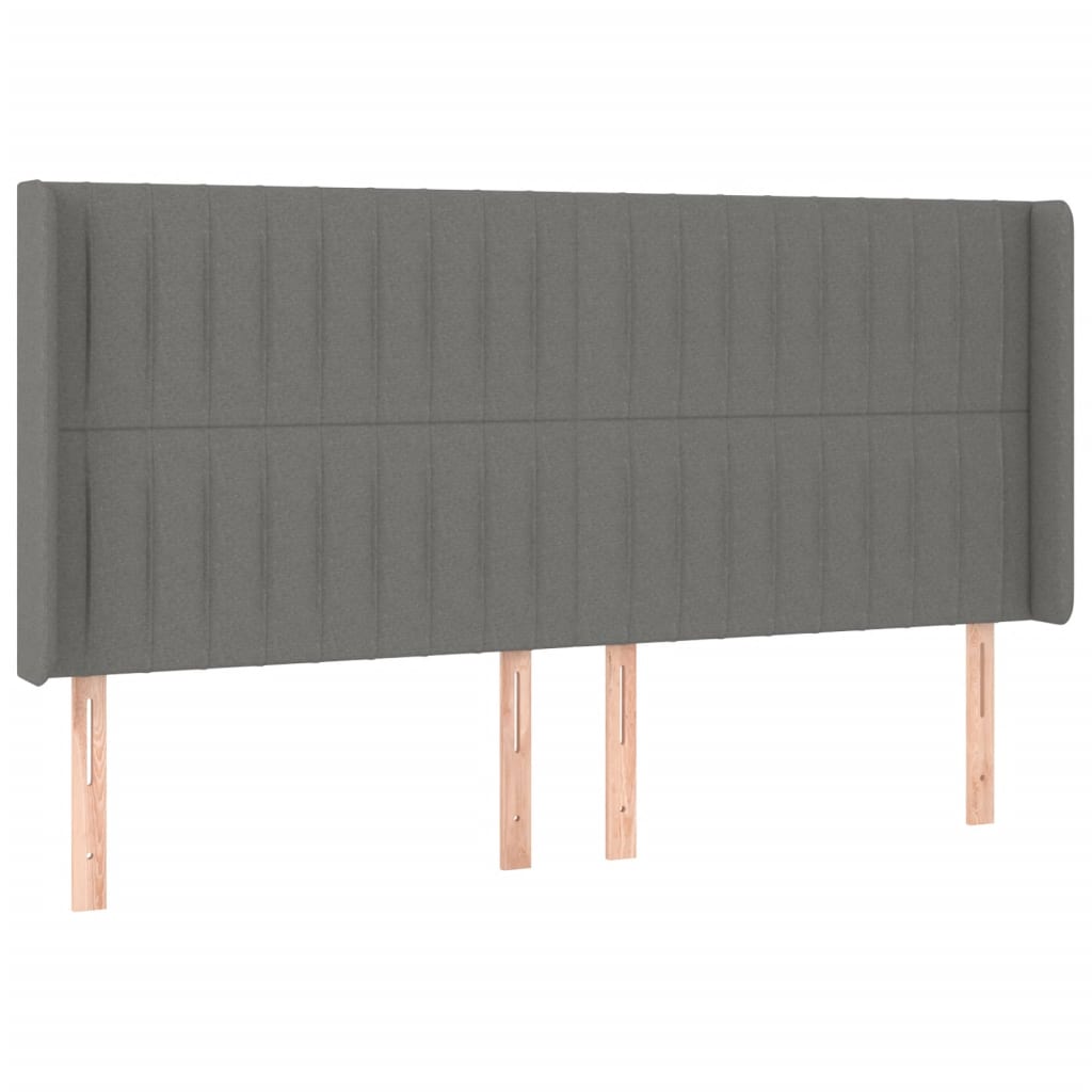 Tête de lit à LED Gris foncé 203x16x118/128 cm Tissu - XIOS