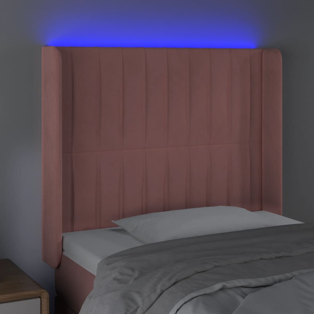 Tête de lit à LED Rose 103x16x118/128 cm Velours - XIOS
