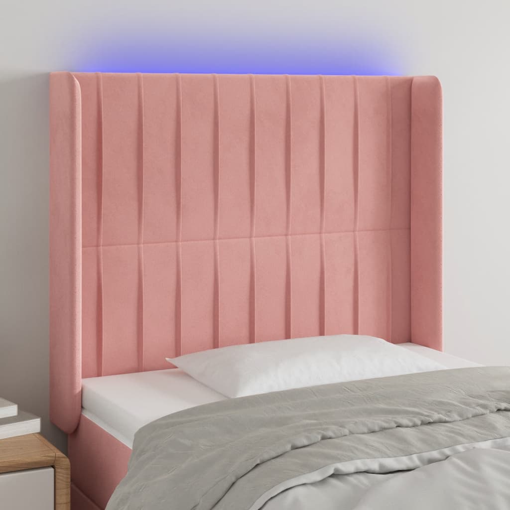 Tête de lit à LED Rose 103x16x118/128 cm Velours - XIOS