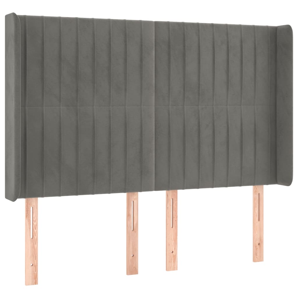 Tête de lit à LED Gris clair 147x16x118/128 cm Velours - XIOS