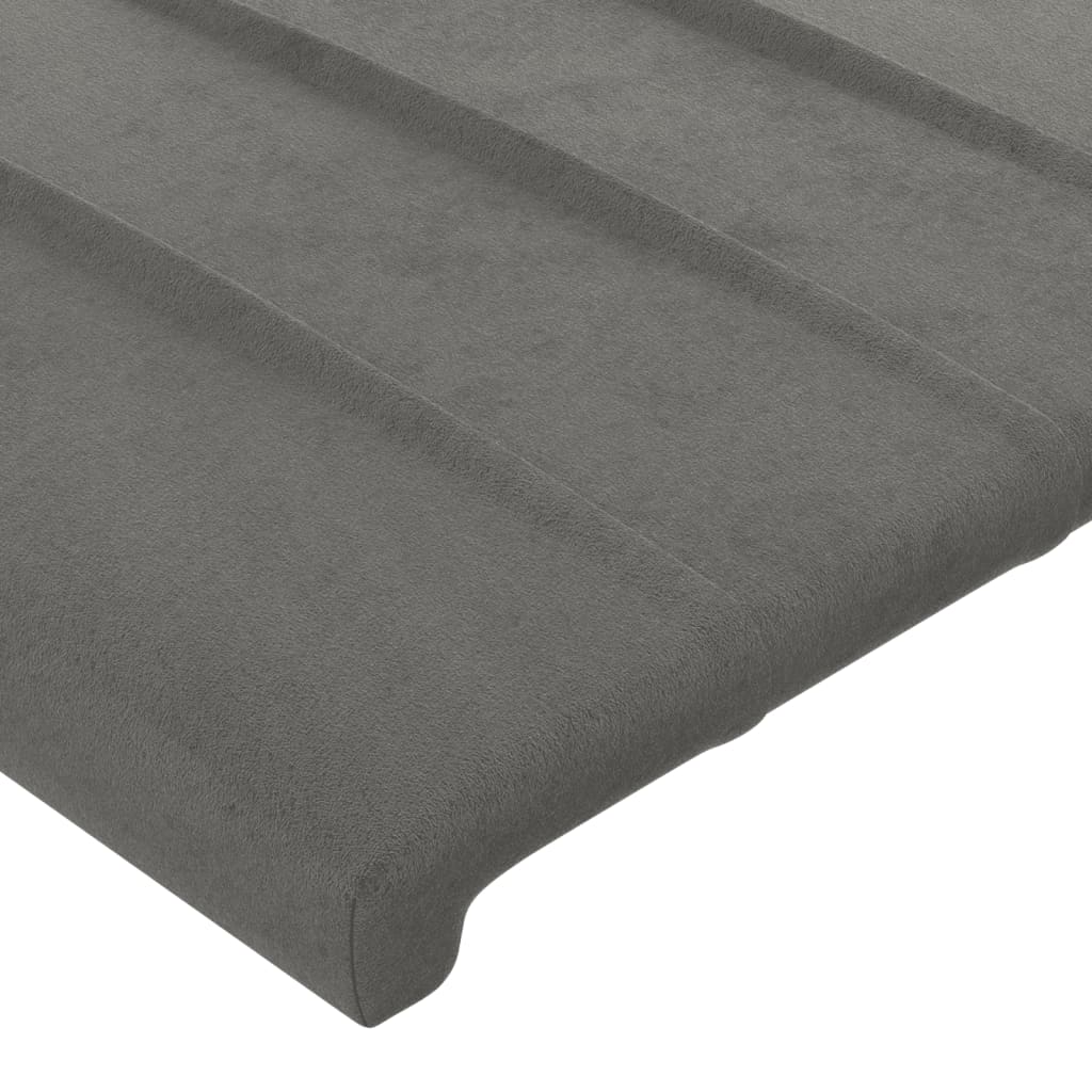 Tête de lit à LED Gris clair 163x16x118/128 cm Velours - XIOS