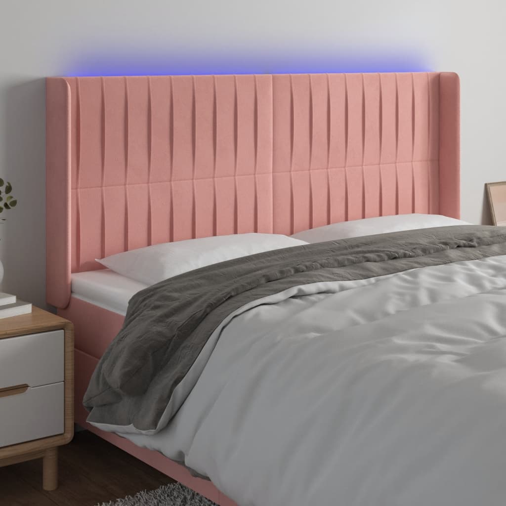 Tête de lit à LED Rose 183x16x118/128 cm Velours - XIOS