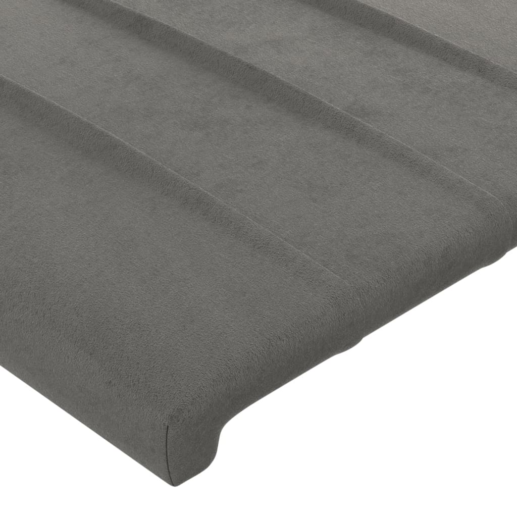Tête de lit à LED Gris clair 203x16x118/128 cm Velours - XIOS