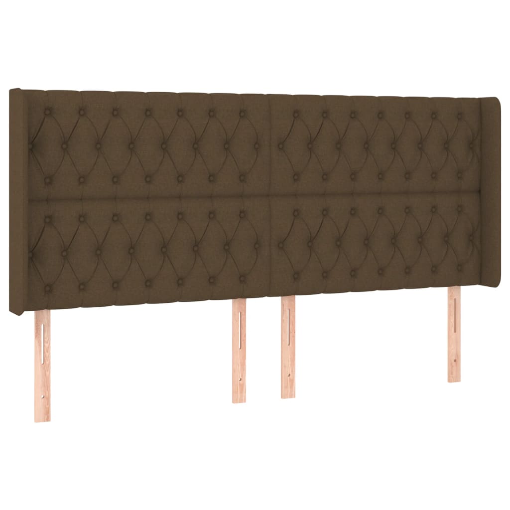 Tête de lit à LED Marron foncé 203x16x118/128 cm Tissu - XIOS