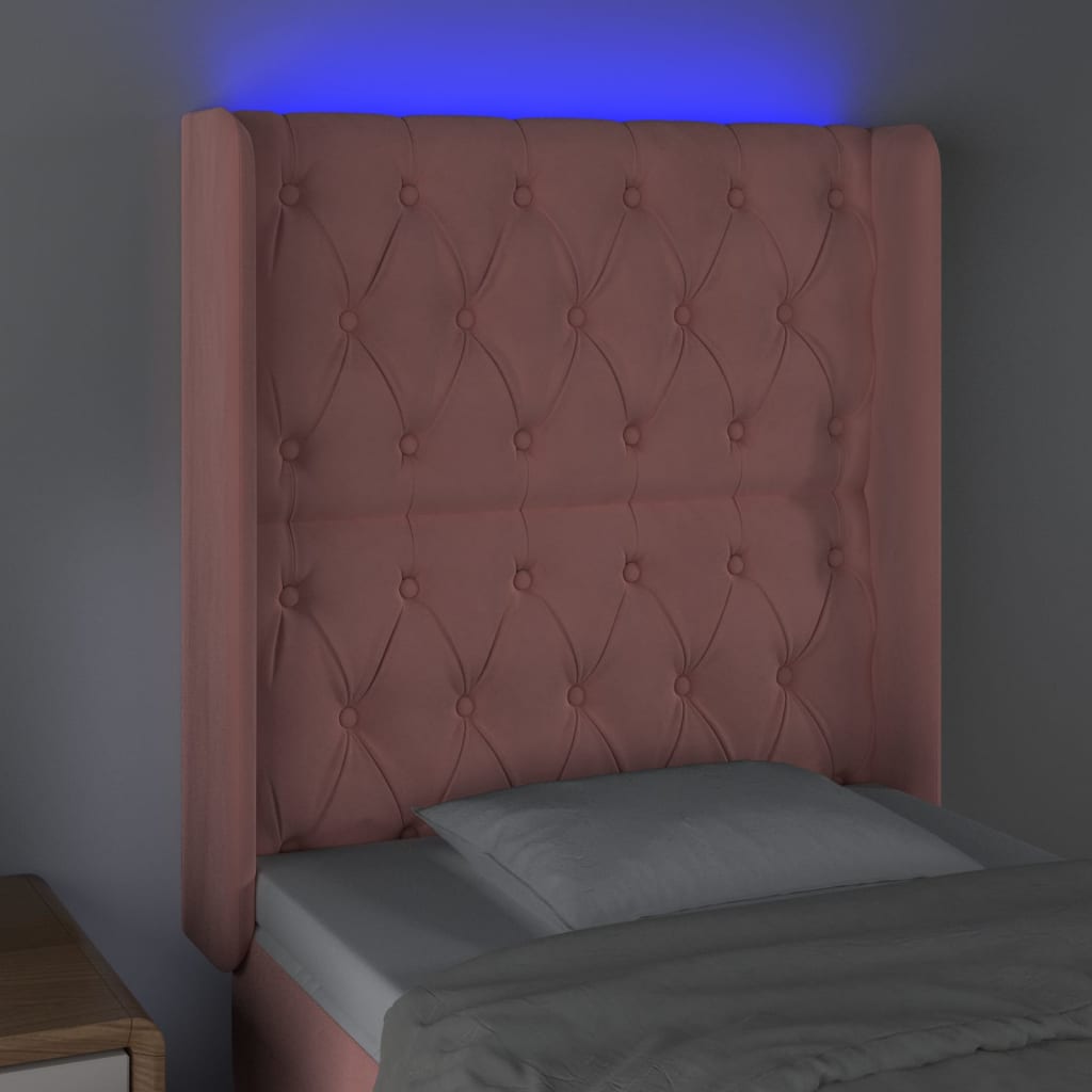 Tête de lit à LED Rose 83x16x118/128 cm Velours - XIOS